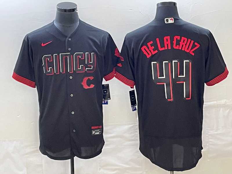 Men%27s Cincinnati Reds #44 Elly De La Cruz Black 2023 City Connect Cool Base Stitched Jerseys